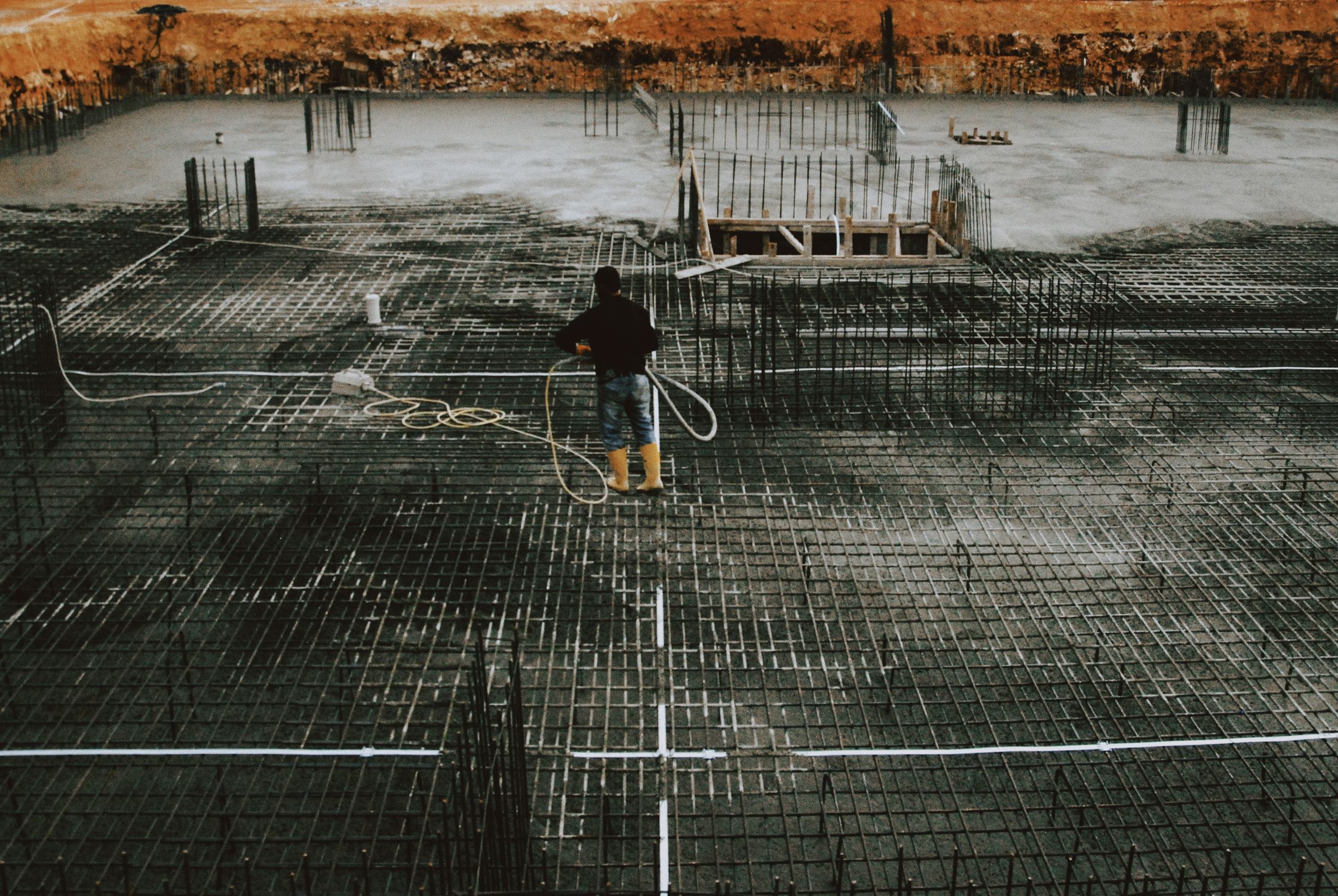 Formworker on a construction site